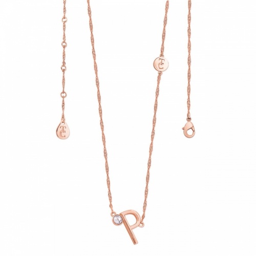 Tipperary Crystal Letter 'P' Pendant Rose Gold